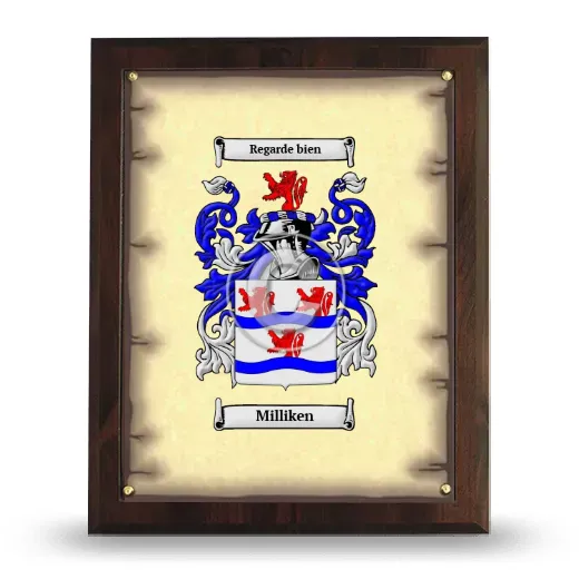 Milliken Coat of Arms Plaque