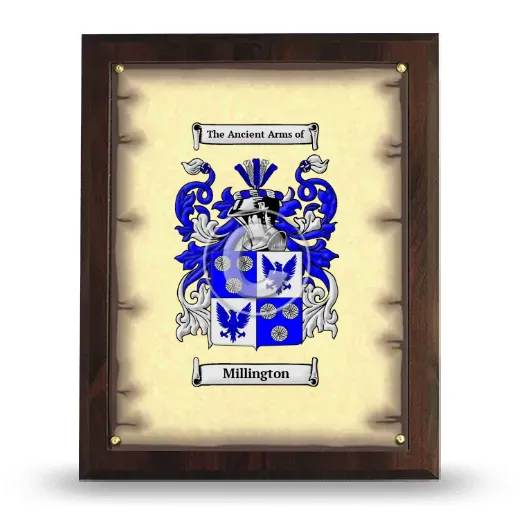 Millington Coat of Arms Plaque