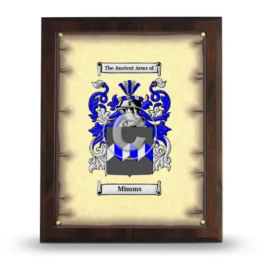 Mimms Coat of Arms Plaque
