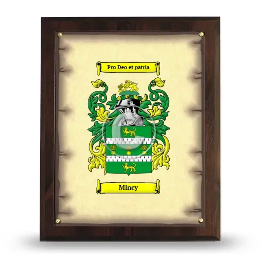Mincy Coat of Arms Plaque