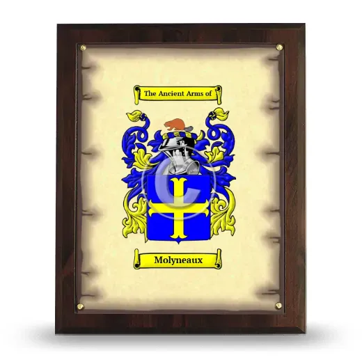 Molyneaux Coat of Arms Plaque