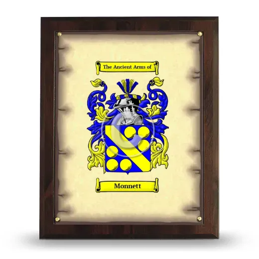 Monnett Coat of Arms Plaque