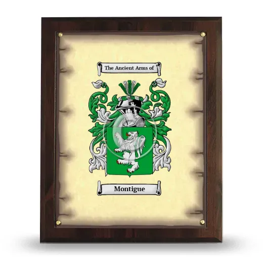 Montigue Coat of Arms Plaque