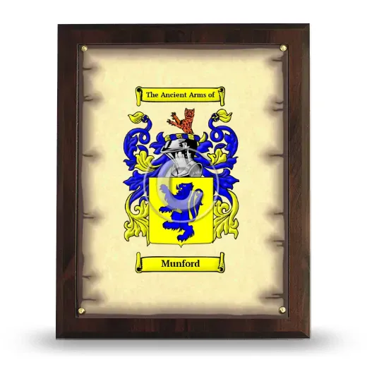 Munford Coat of Arms Plaque