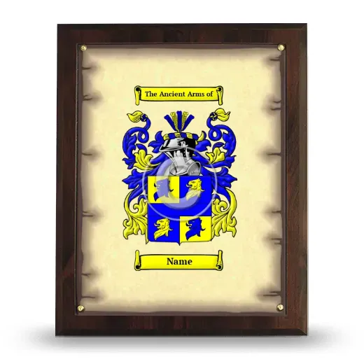 Name Coat of Arms Plaque
