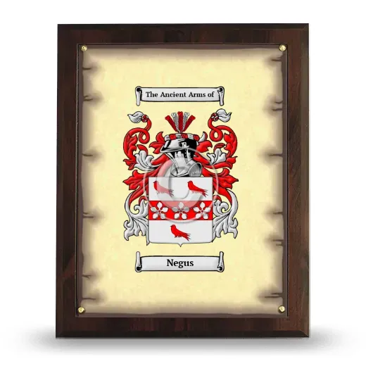 Negus Coat of Arms Plaque