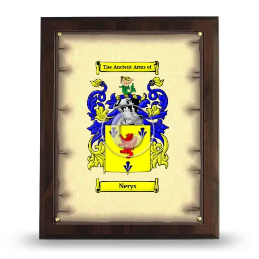 Nerys Coat of Arms Plaque