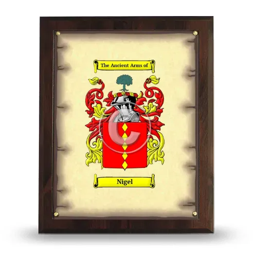 Nigel Coat of Arms Plaque