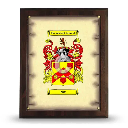 Nix Coat of Arms Plaque