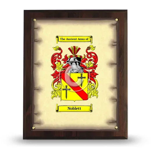 Noblett Coat of Arms Plaque