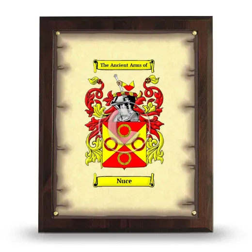 Nuce Coat of Arms Plaque