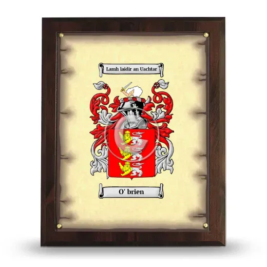 O' brien Coat of Arms Plaque