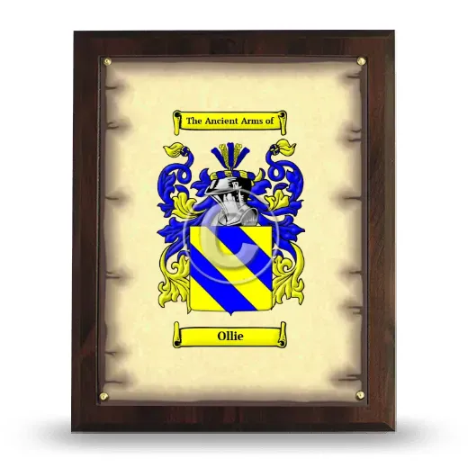 Ollie Coat of Arms Plaque