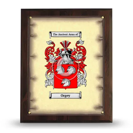Orgey Coat of Arms Plaque