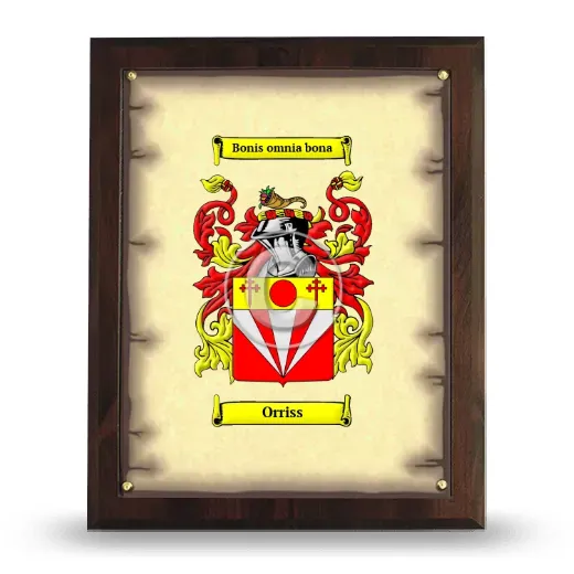 Orriss Coat of Arms Plaque