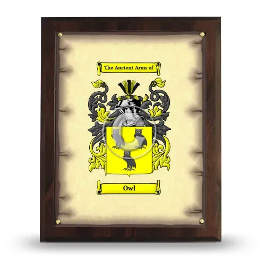 Owl Coat of Arms Plaque