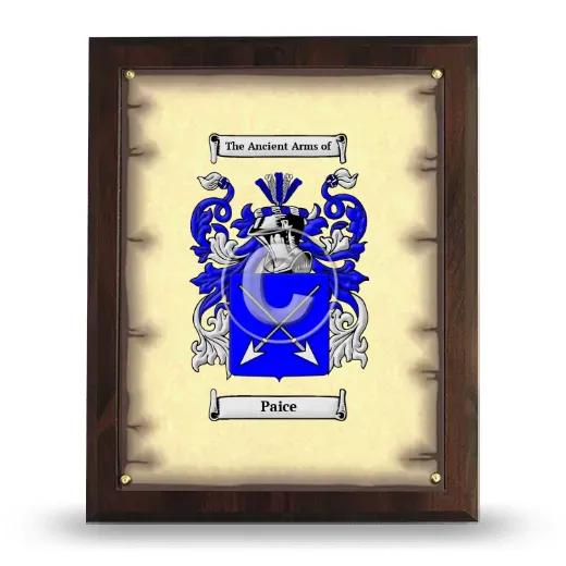 Paice Coat of Arms Plaque