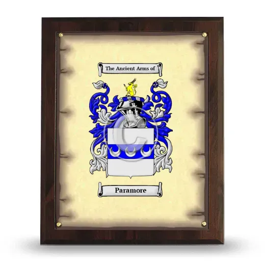 Paramore Coat of Arms Plaque