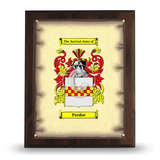 Pardue Coat of Arms Plaque