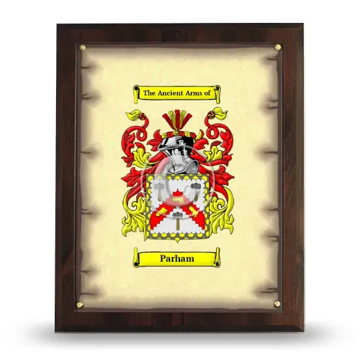 Parham Coat of Arms Plaque