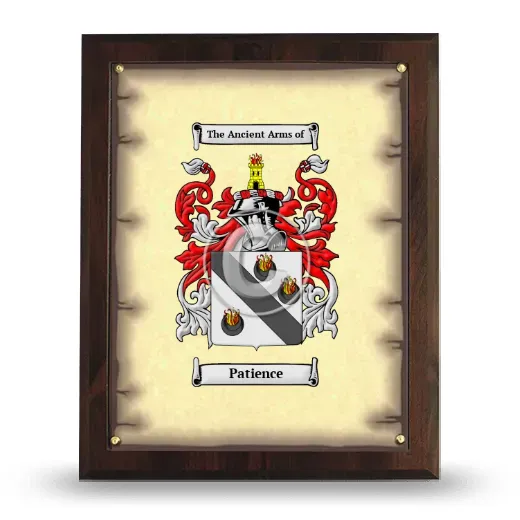 Patience Coat of Arms Plaque