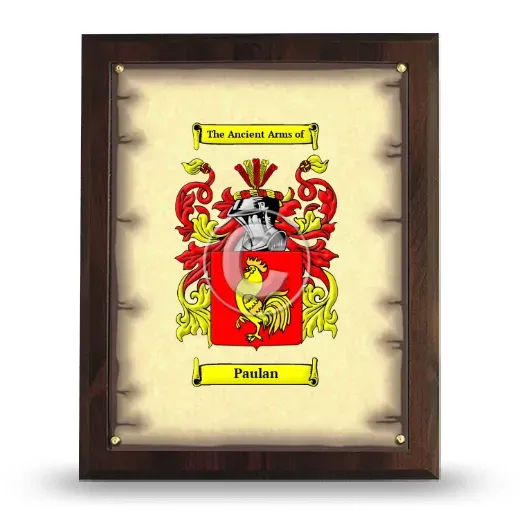 Paulan Coat of Arms Plaque