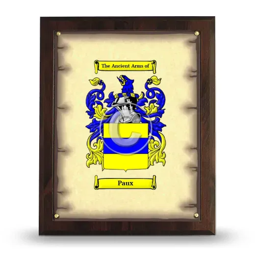 Paux Coat of Arms Plaque