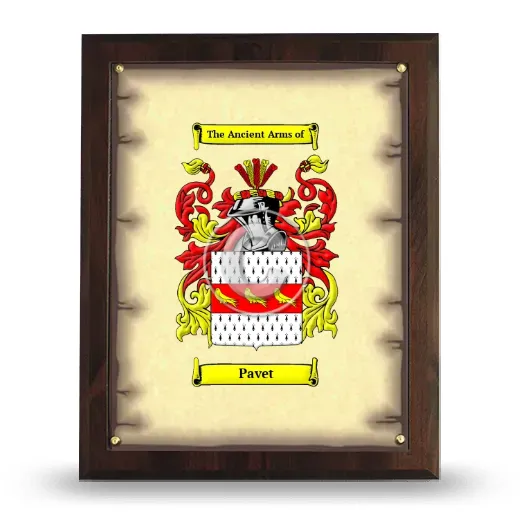 Pavet Coat of Arms Plaque