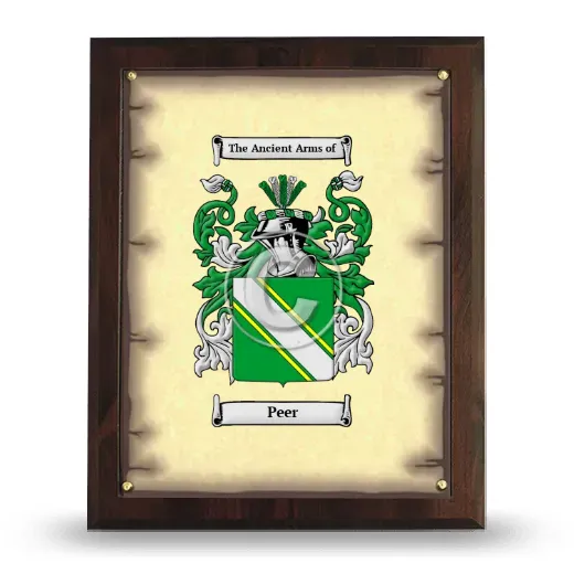 Peer Coat of Arms Plaque