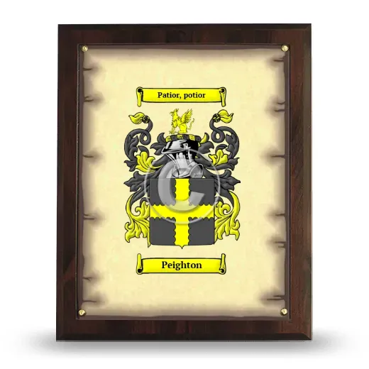 Peighton Coat of Arms Plaque