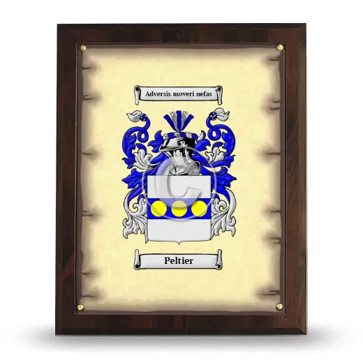 Peltier Coat of Arms Plaque
