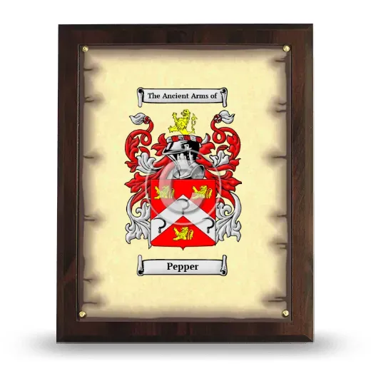 Pepper Coat of Arms Plaque