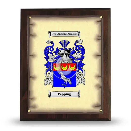 Pepping Coat of Arms Plaque