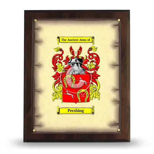 Pershing Coat of Arms Plaque