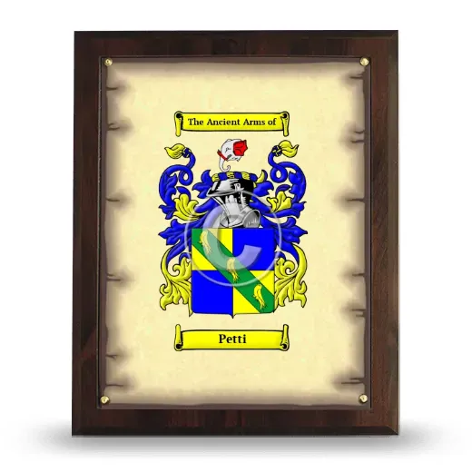 Petti Coat of Arms Plaque