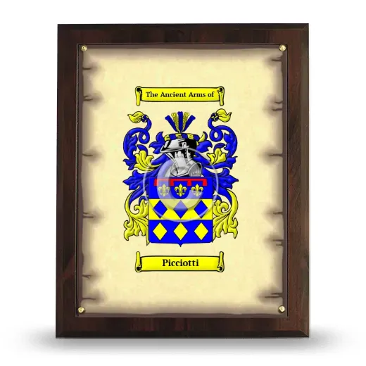 Picciotti Coat of Arms Plaque