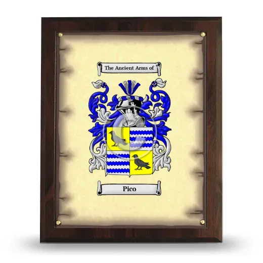 Pico Coat of Arms Plaque