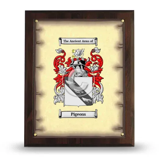 Pigeons Coat of Arms Plaque