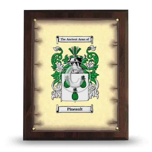 Pineault Coat of Arms Plaque