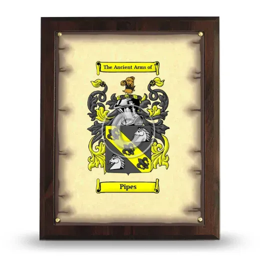 Pipes Coat of Arms Plaque