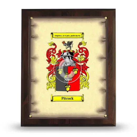Pitcock Coat of Arms Plaque