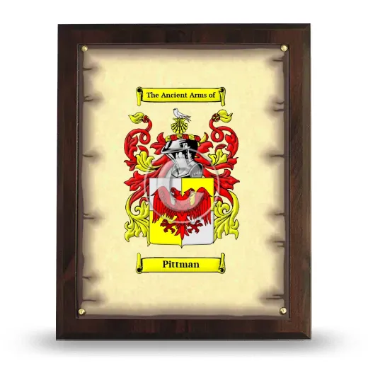 Pittman Coat of Arms Plaque