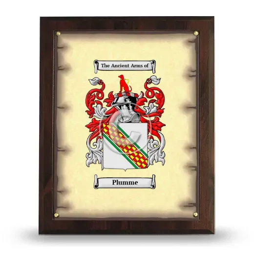Plumme Coat of Arms Plaque