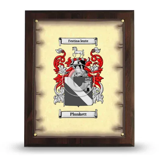 Plunkett Coat of Arms Plaque