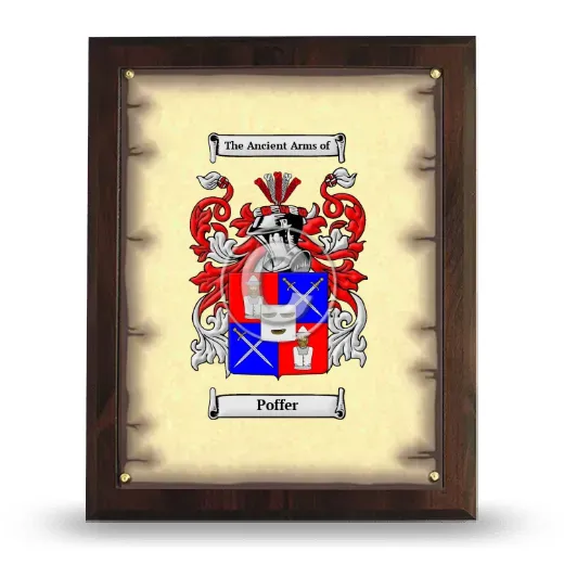 Poffer Coat of Arms Plaque