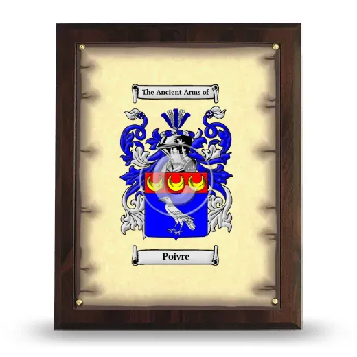 Poivre Coat of Arms Plaque