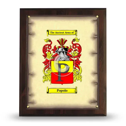 Popolo Coat of Arms Plaque
