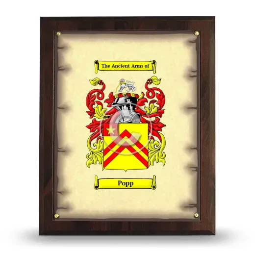 Popp Coat of Arms Plaque