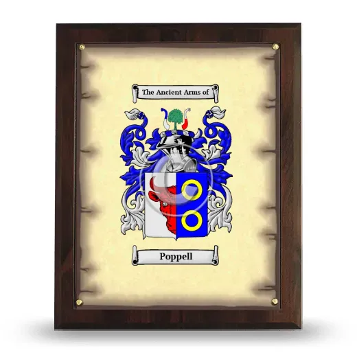 Poppell Coat of Arms Plaque