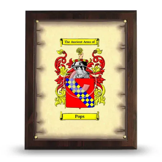 Pops Coat of Arms Plaque